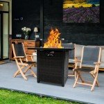 28" Gas Fire Pit Set with Glass Guard