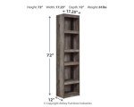 Wynnlow Rustic Pier-Style 72" Bookcase in Gray