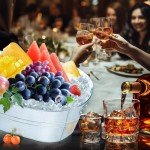 Set of 4 Large Galvanized Ice Buckets