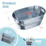 Set of 4 Large Galvanized Ice Buckets