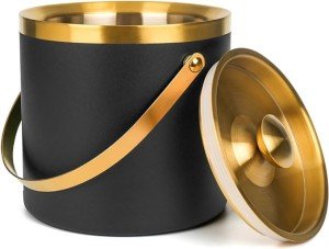 Insulated Stainless Steel Ice Bucket with Scoop