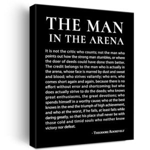Man in the Arena Motivational Canvas Art