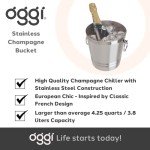 Large Stainless Steel Champagne Bucket with Handles