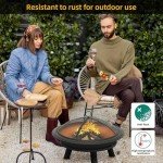 Steel Fire Pit Bowl with Spark Screen & Poker