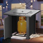 28" Outdoor Propane Fire Pit Table with Lid