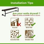 Industrial Pipe Wall Mounted Clothes Rack with Shelf