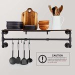 Industrial Pipe Wall Mounted Clothes Rack with Shelf
