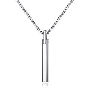 Men's Tungsten Steel Bar Pendant Necklace 20