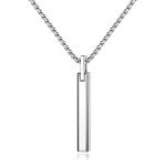 Men's Tungsten Steel Bar Pendant Necklace 20