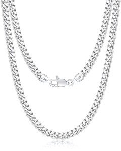 Men's 20-Inch 925 Silver Cuban Link Chain