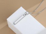 Men's Tungsten Steel Bar Pendant Necklace 20