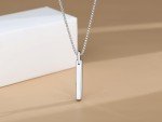 Men's Tungsten Steel Bar Pendant Necklace 20