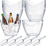 Clear Acrylic Ice Bucket with Scoops – 24 Pieces