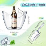 Clear Acrylic Ice Bucket with Scoops – 24 Pieces