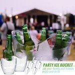 Clear Acrylic Ice Bucket with Scoops – 24 Pieces