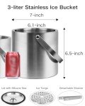 Insulated 3L Ice Bucket with Lid and Tongs