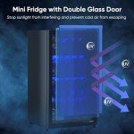 Mini Beverage Fridge with Glass Door & Shelves