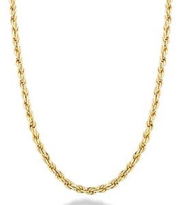 Italian Gold & Silver Diamond-Cut Rope Chain Necklace