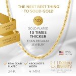 24k Gold Plated Rope Chain Necklace for All