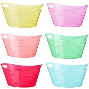 6 Pack Plastic Ice Buckets with Handles