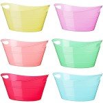 6 Pack Plastic Ice Buckets with Handles
