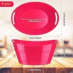 6 Pack Plastic Ice Buckets with Handles