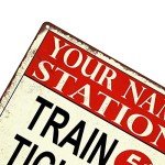 Personalized Train Station Metal Sign for Mancave