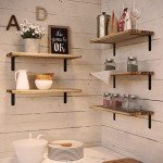 Rustic Floating Wood Shelves – Set of 5