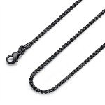 Stainless Steel Black Rolo Chain Necklace - 24 Inch