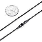 Stainless Steel Black Rolo Chain Necklace - 24 Inch