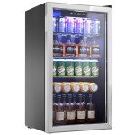 Icyglee 126-Can Beverage Mini Fridge with Glass Door