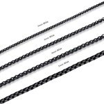 Stainless Steel Black Rolo Chain Necklace - 24 Inch