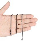 Stainless Steel Black Rolo Chain Necklace - 24 Inch