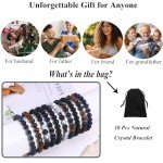 Men's 10PCS Tiger Eye Bracelet Set with Lava Rock