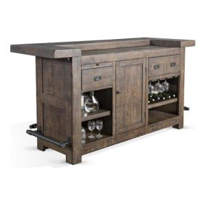 Sunny Designs 80" Wood Bar Unit with Storage