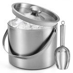 Stainless Steel Insulated Ice Bucket with Scoop