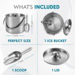 Stainless Steel Insulated Ice Bucket with Scoop