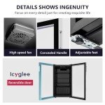 Icyglee 126-Can Beverage Mini Fridge with Glass Door