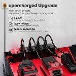 Power Tool Organizer with Charging Station - Red