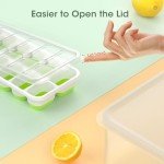 Silicone Ice Cube Trays with Lid and Bin