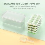 Silicone Ice Cube Trays with Lid and Bin