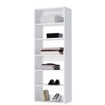 Modular White Wood Closet Organizer Shelf Tower