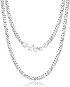 Italian 4mm Solid 925 Sterling Silver Necklace