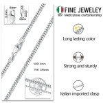 Italian 4mm Solid 925 Sterling Silver Necklace