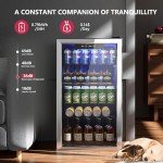 Icyglee 126-Can Beverage Mini Fridge with Glass Door