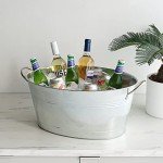 Large Galvanized Ice Bucket for Parties