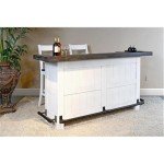 Espresso Farmhouse Wood Bar Unit with Foot Rail