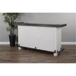 Espresso Farmhouse Wood Bar Unit with Foot Rail