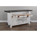 Espresso Farmhouse Wood Bar Unit with Foot Rail