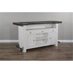 Espresso Farmhouse Wood Bar Unit with Foot Rail